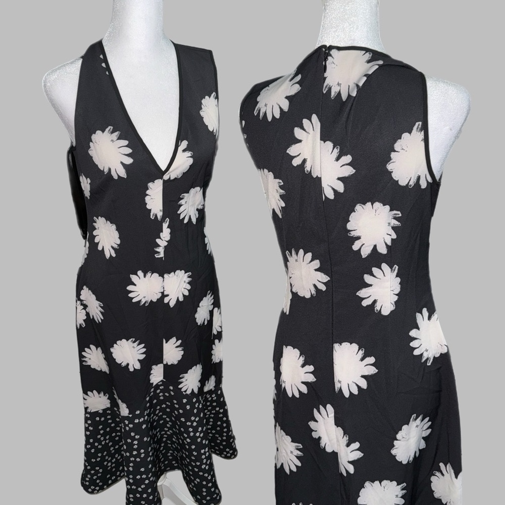 Black and White Floral Women's Dress